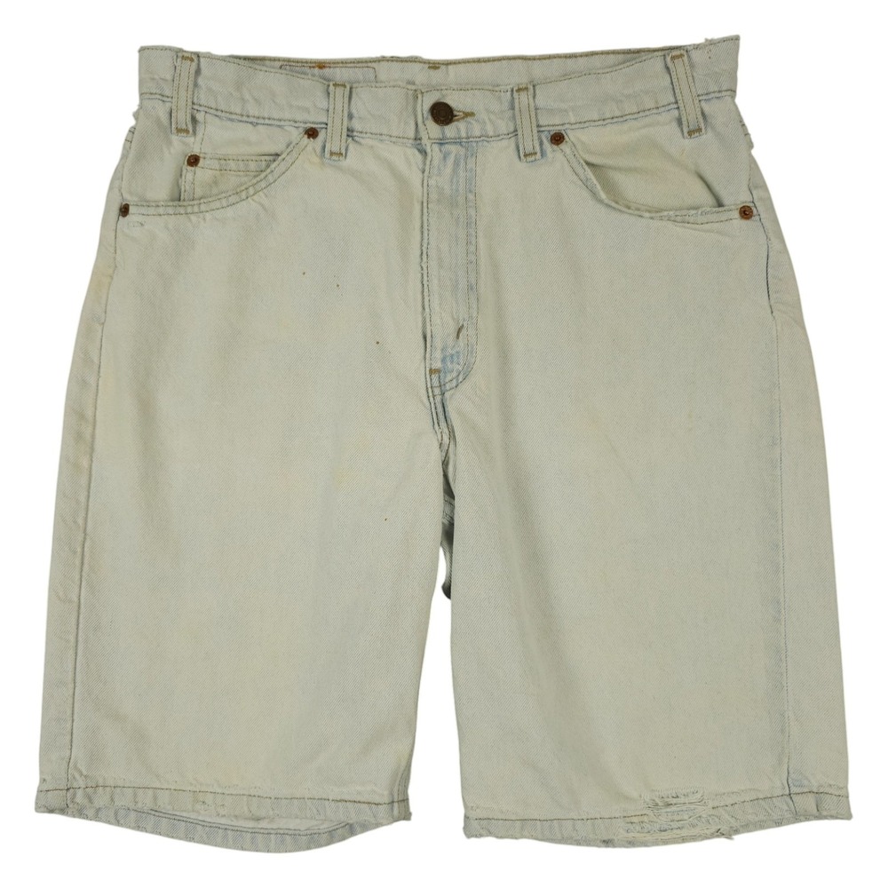 Vintage Levis 550 Jean Shorts Mens 33* Blue Orange Tab Distressed Grunge 90s